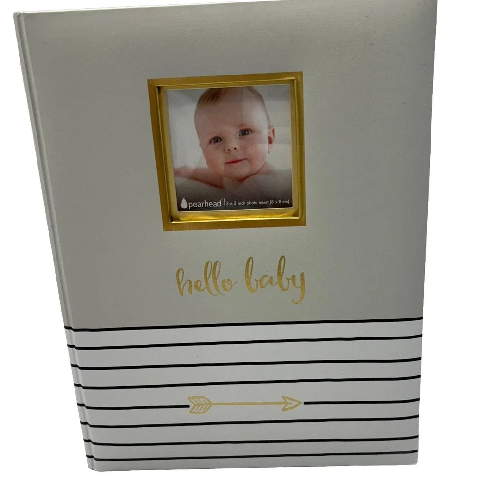 Pearhead Hello Baby First 5 Years Baby Unisex Memory Book Photo Insert Scrapbook